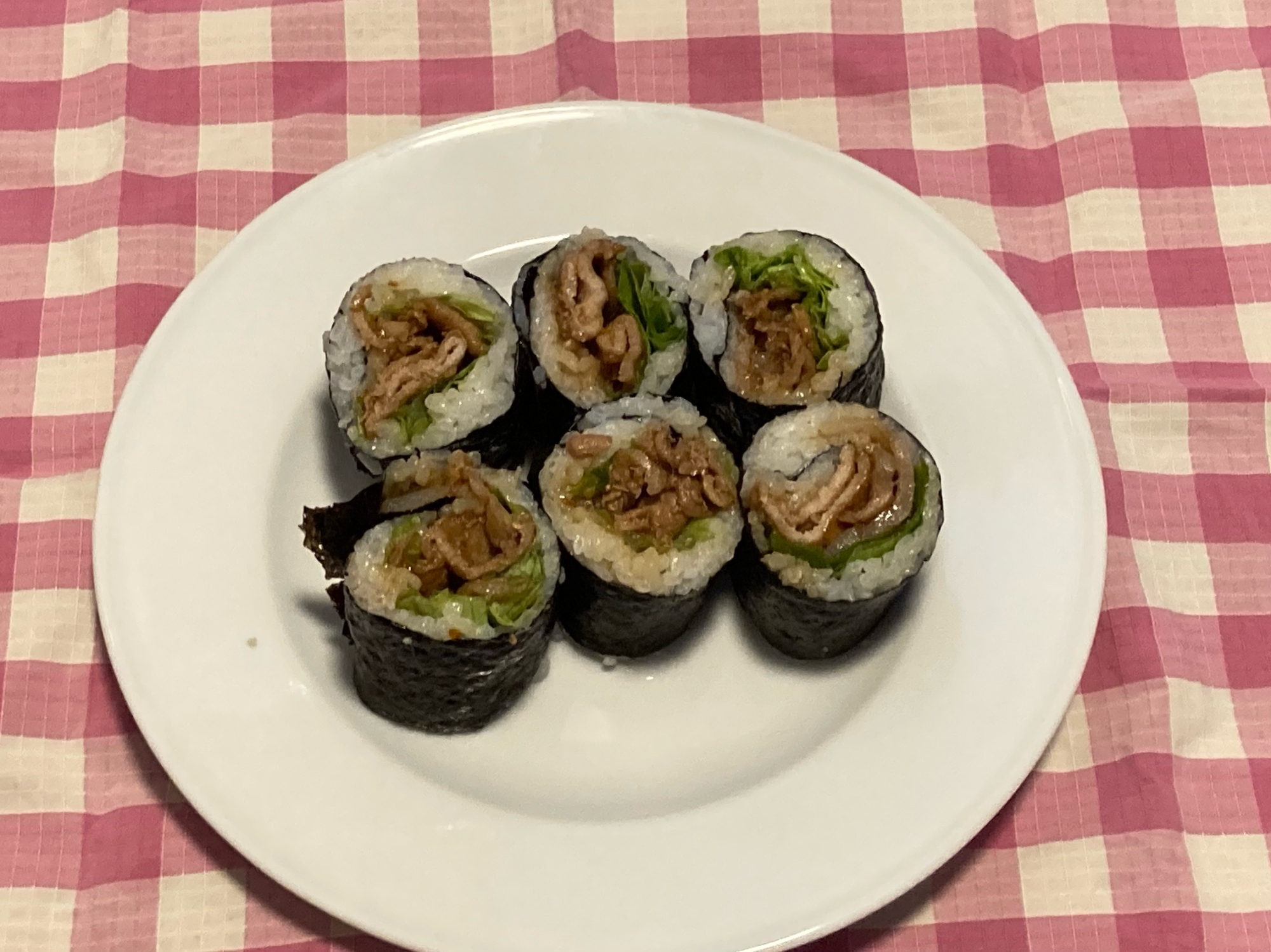うちのごはん  焼肉海苔巻き