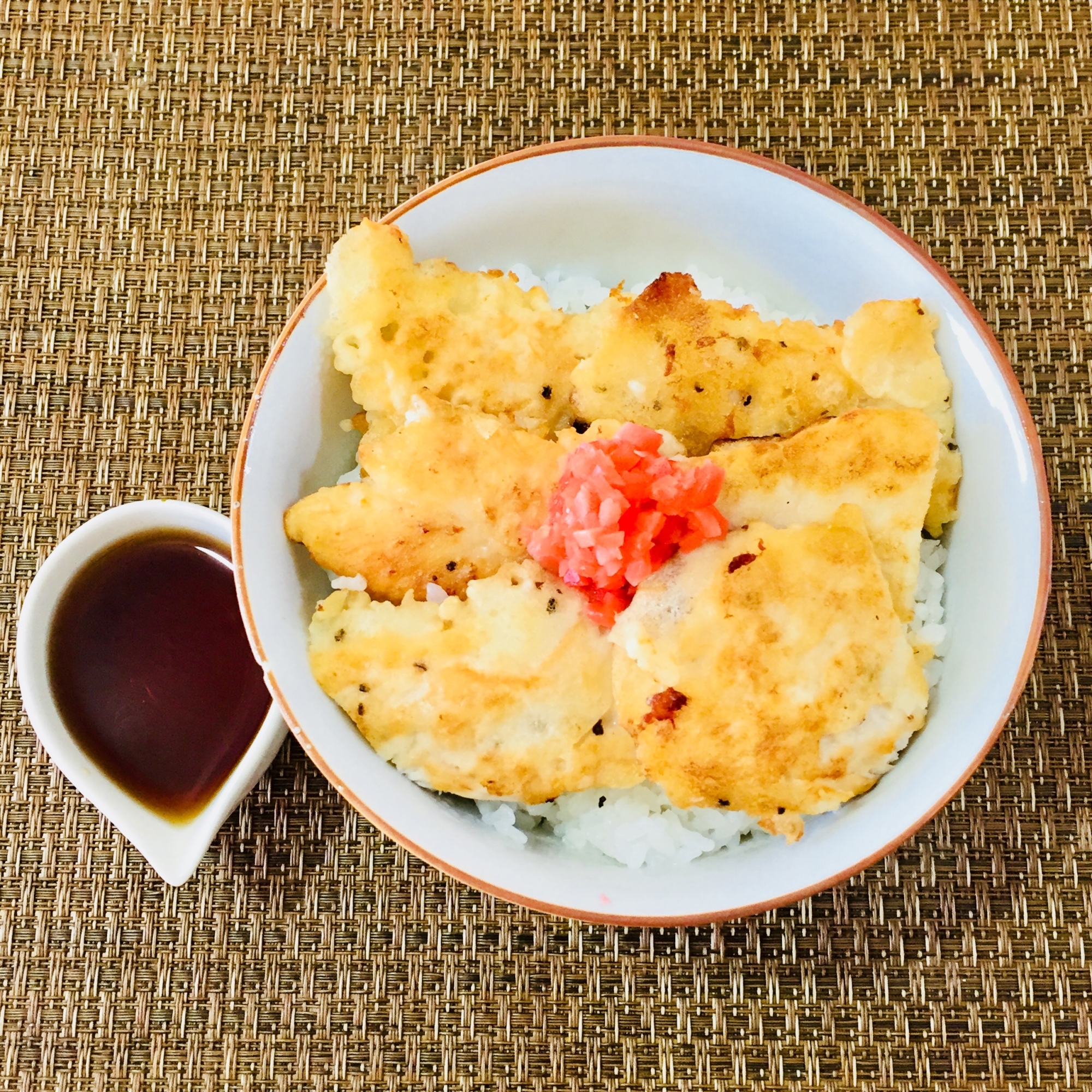 簡単 ふっくら‼️ ささみの天ぷら丼