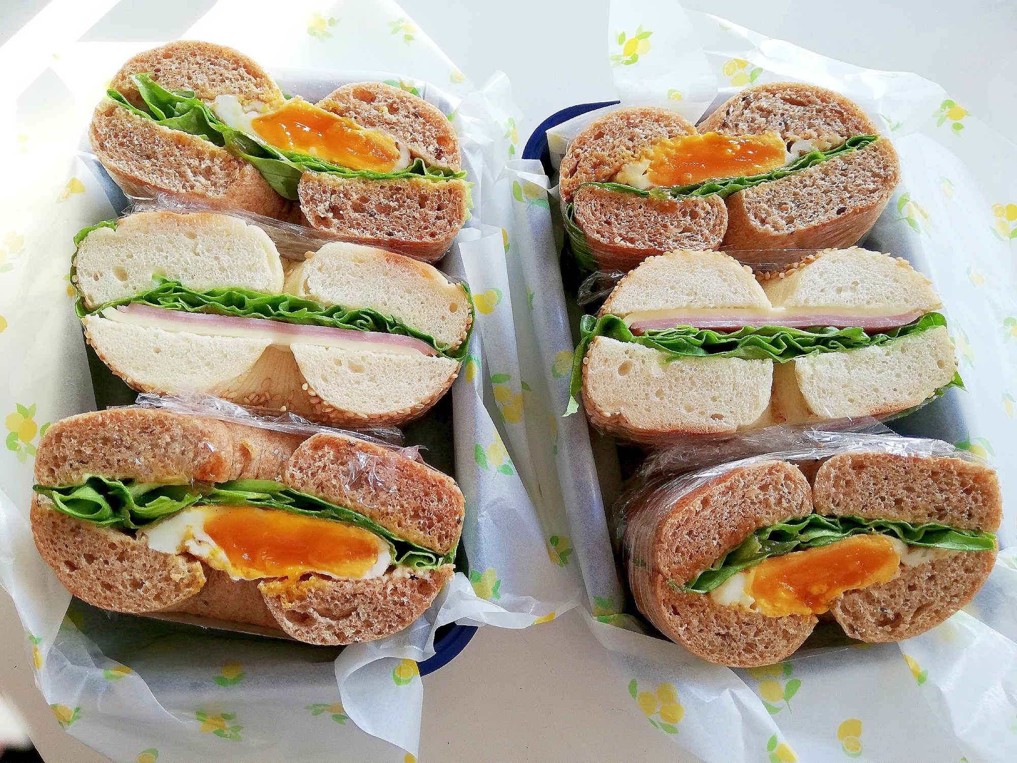 お弁当に!ベーグルサンド