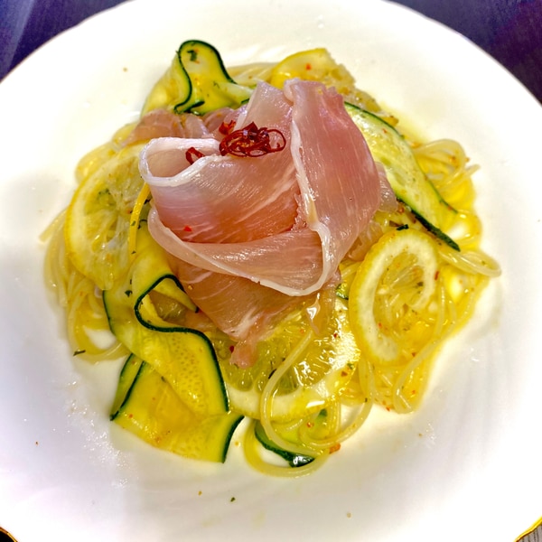 生ハムとズッキーニの冷製パスタ ハニーレモン風味 レシピ 作り方 By おくぅ 楽天レシピ 生ハムとズッキーニの冷製パスタ ハニーレモン風味 レシピ 作り方 By おくぅ 楽天レシピ