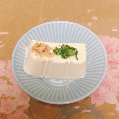 冷奴アレンジ 菜の花おかかのせ