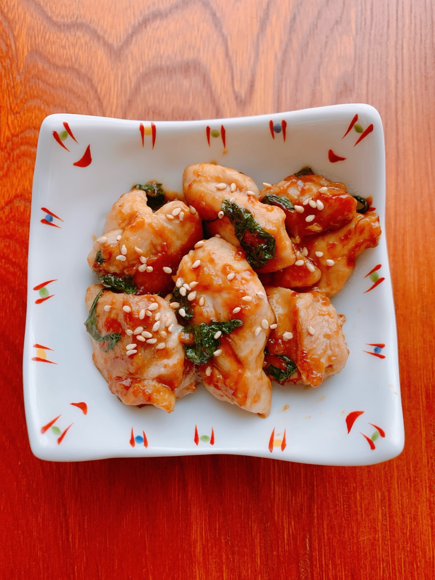 鶏もも肉の大葉味噌焼き