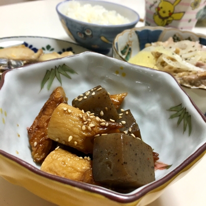 ちくわとこんにゃくの甘辛煮