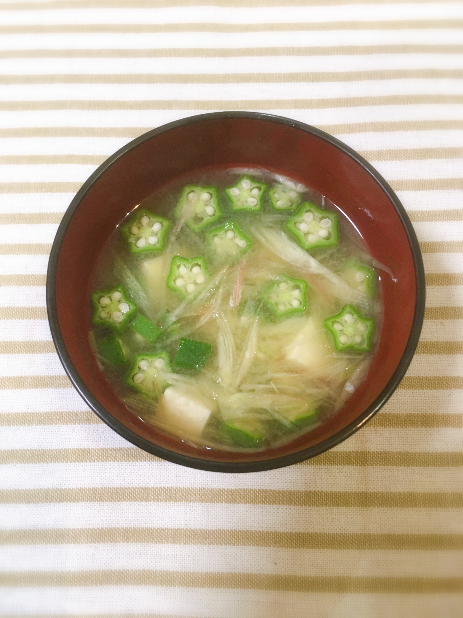 トロトロシャキシャキ♡オクラとみょうがの味噌汁