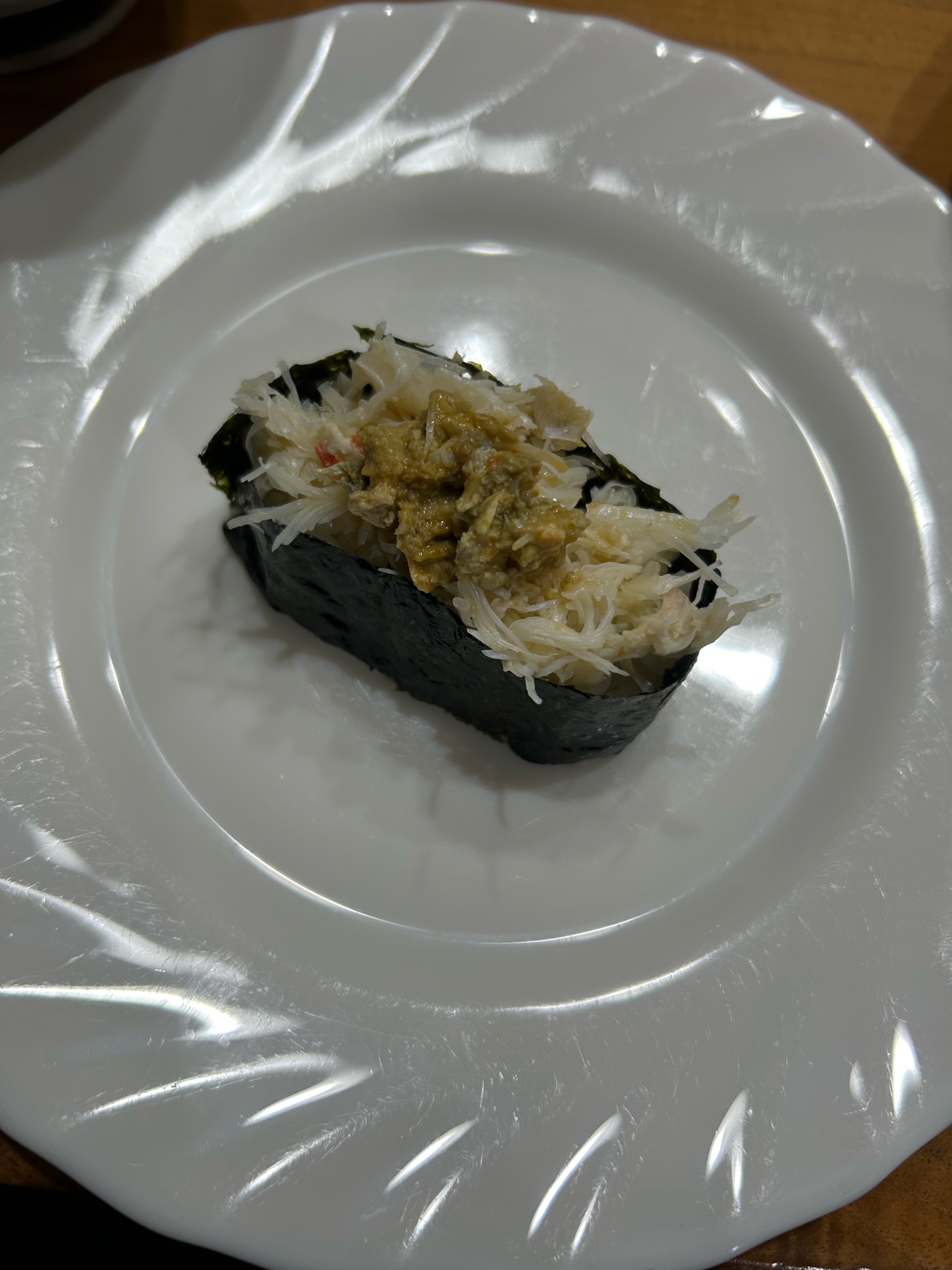 毛蟹の身と味噌の軍艦