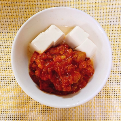 あきちゃん♪納豆カレーに豆腐をごはんにしました！タンパク質だらけに(˃ૣᢦ˂)wヘルシーなレシピありがとうございますꪔ̤̮