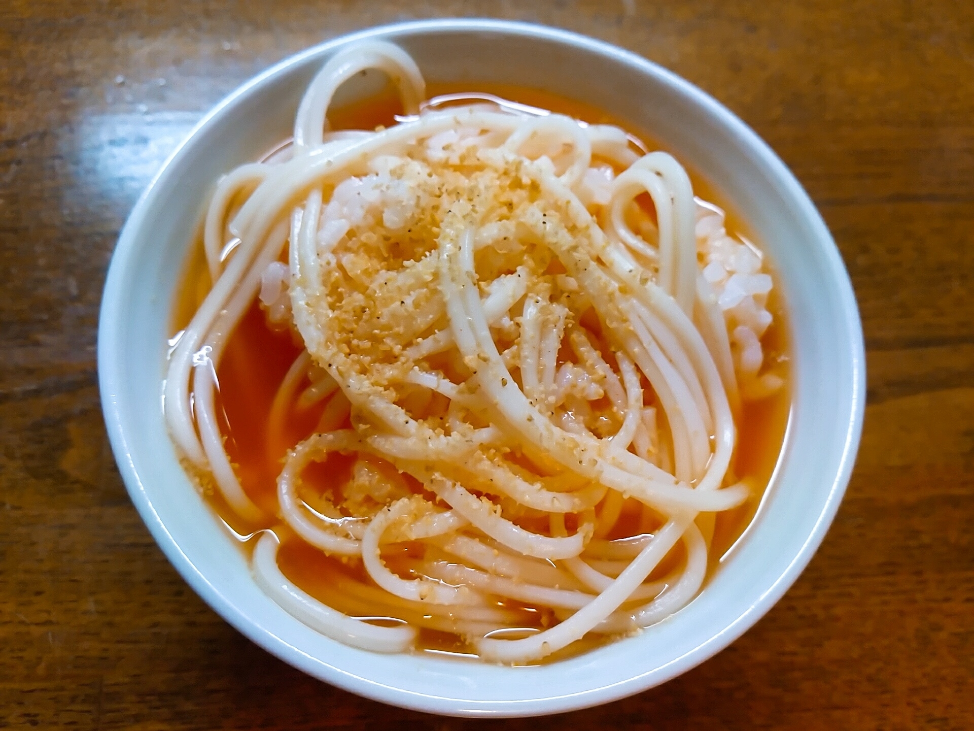 素麺入りピリ辛茶漬け