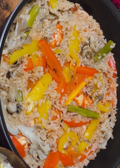途中心配になってかき混ぜてしまい、具材が上にこなかったのですが美味しくできました！！！笑