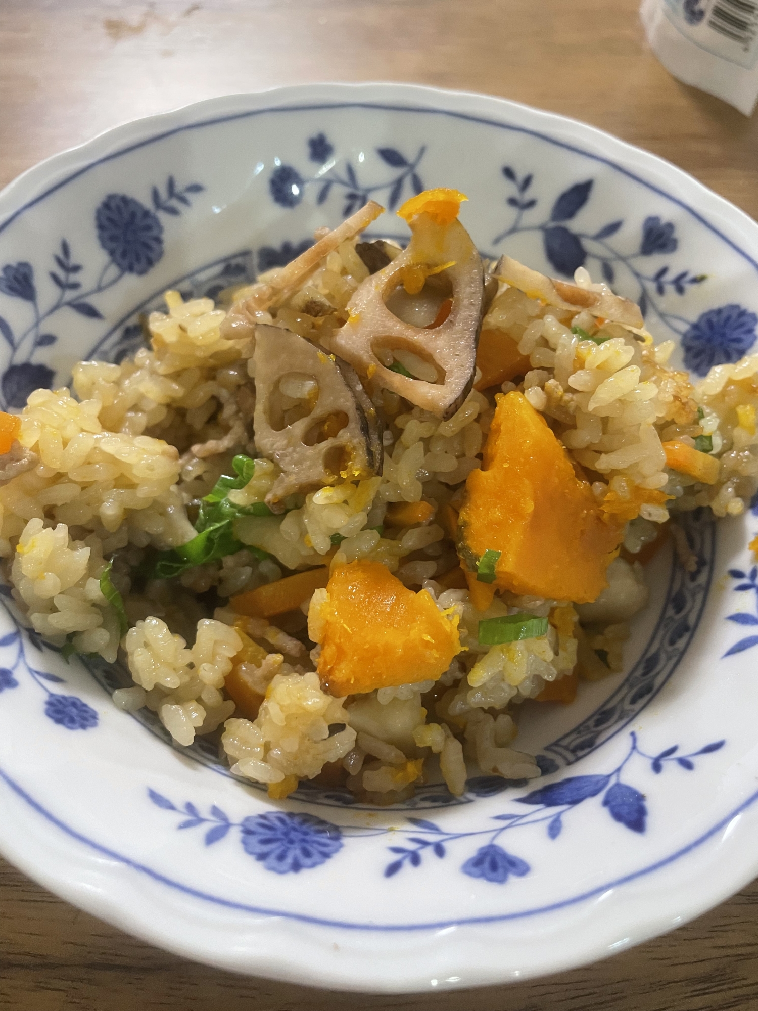 秋野菜と豚肉の炊き込みご飯