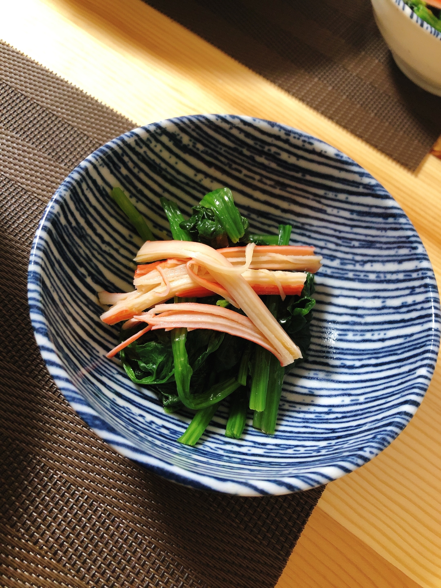 ほうれん草とカニカマの簡単お浸し