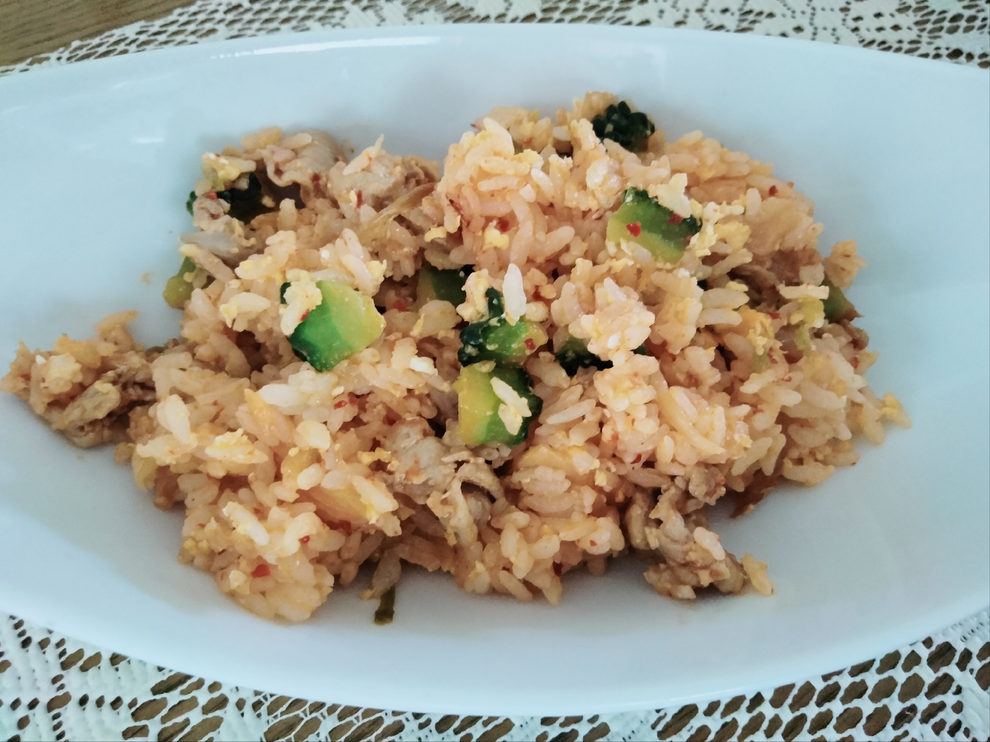 ゴーヤとキムチ❀夏チャーハン