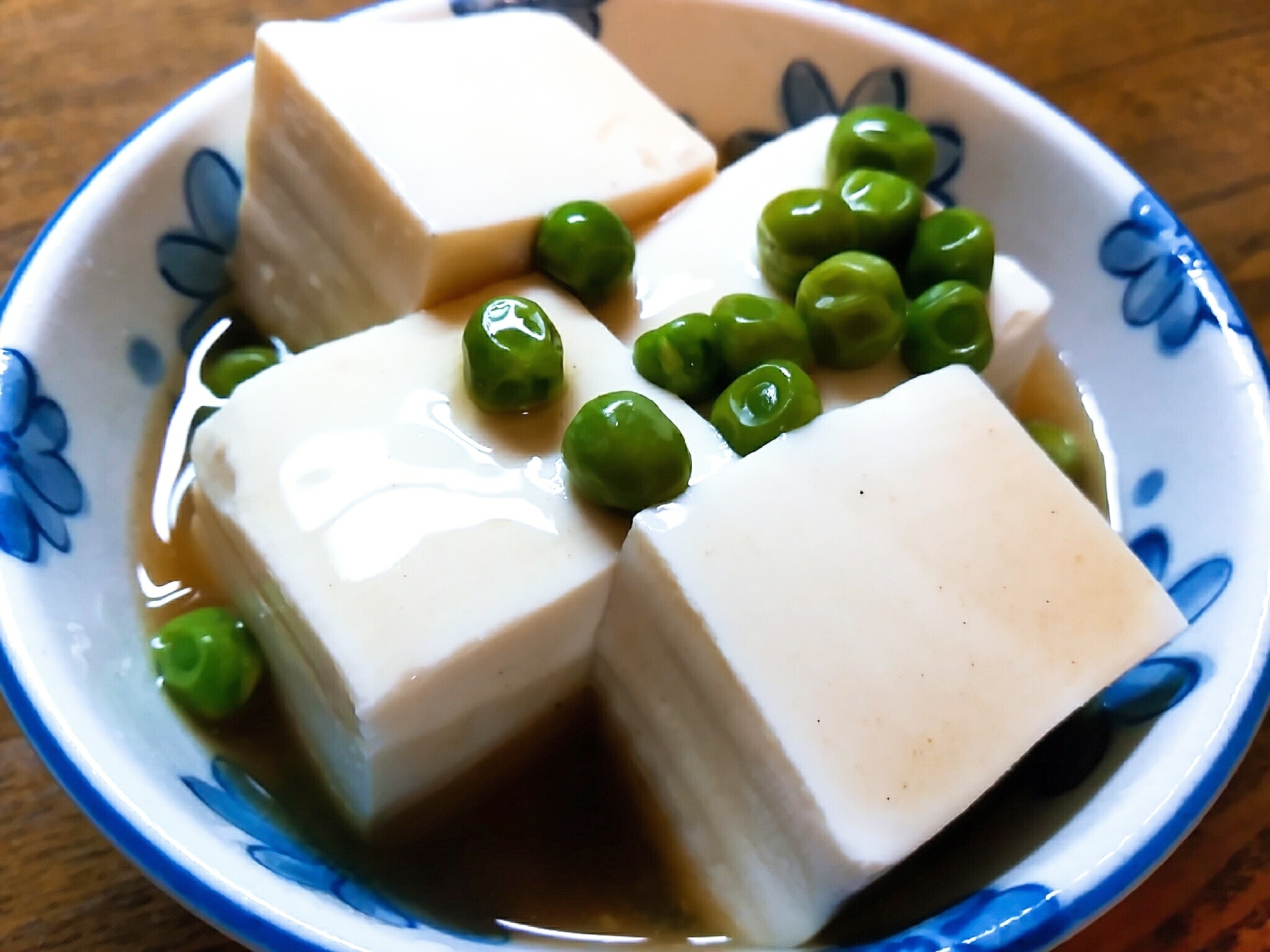 豆腐とグリーンピースの和風餡かけ