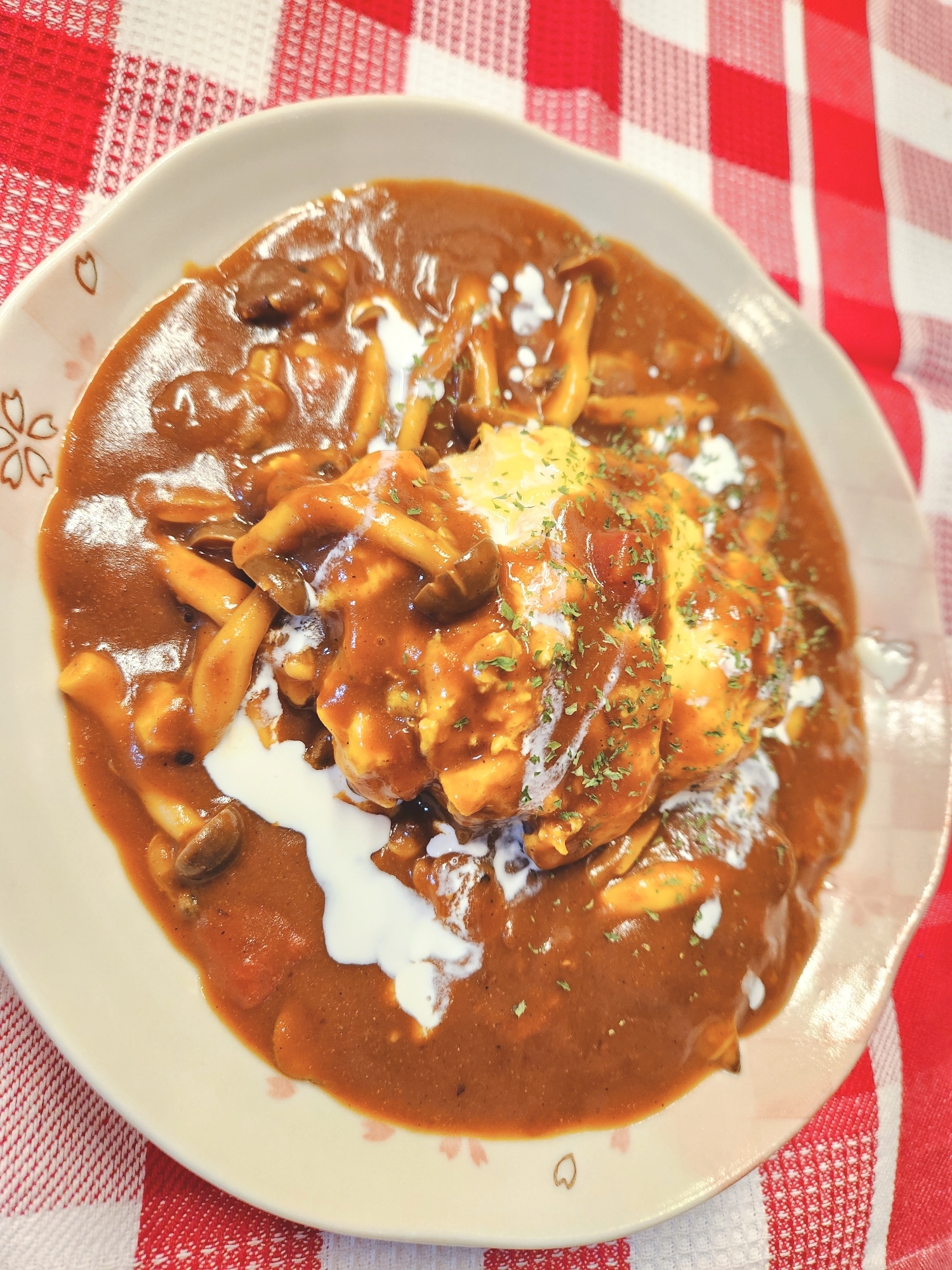 【主食】アサリとしめじのオムカレー