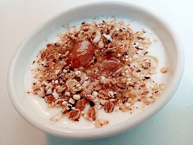 美的　ポン菓子と白花豆甘納豆のヨーグルト