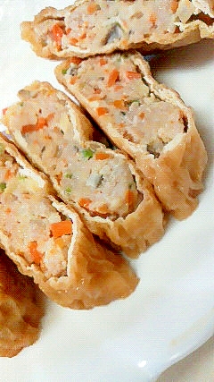 玉子焼みたいな 油揚げの照り焼き肉詰め