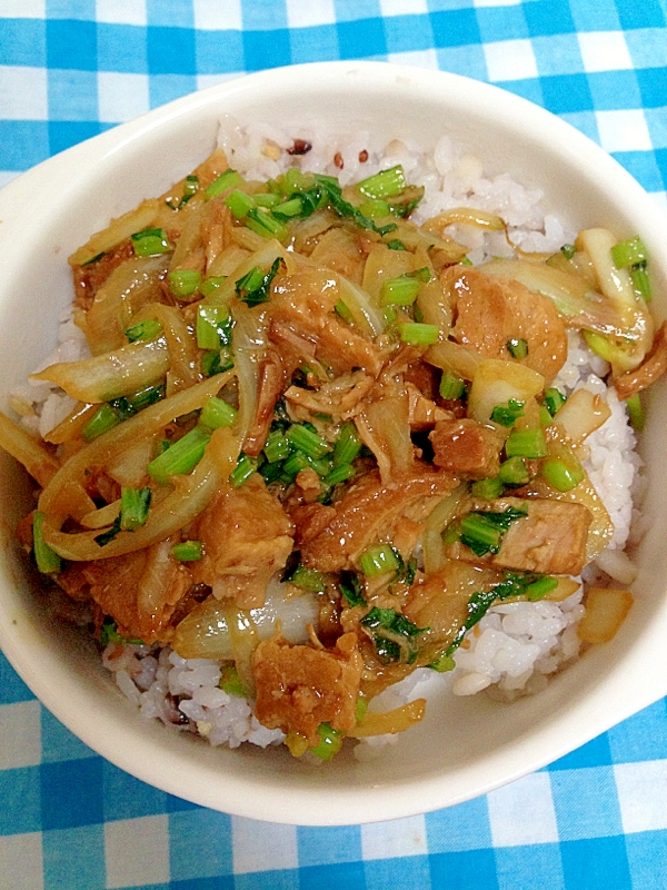 豚こま肉と野菜の丼！