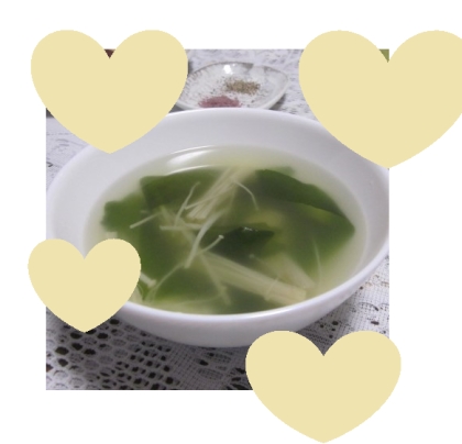 簡単！夏バテ防止サンラータン　わかめともやしスープ