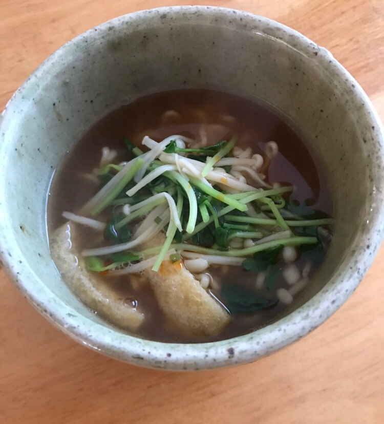 えのきと豆苗のピリ辛醤油ラーメン