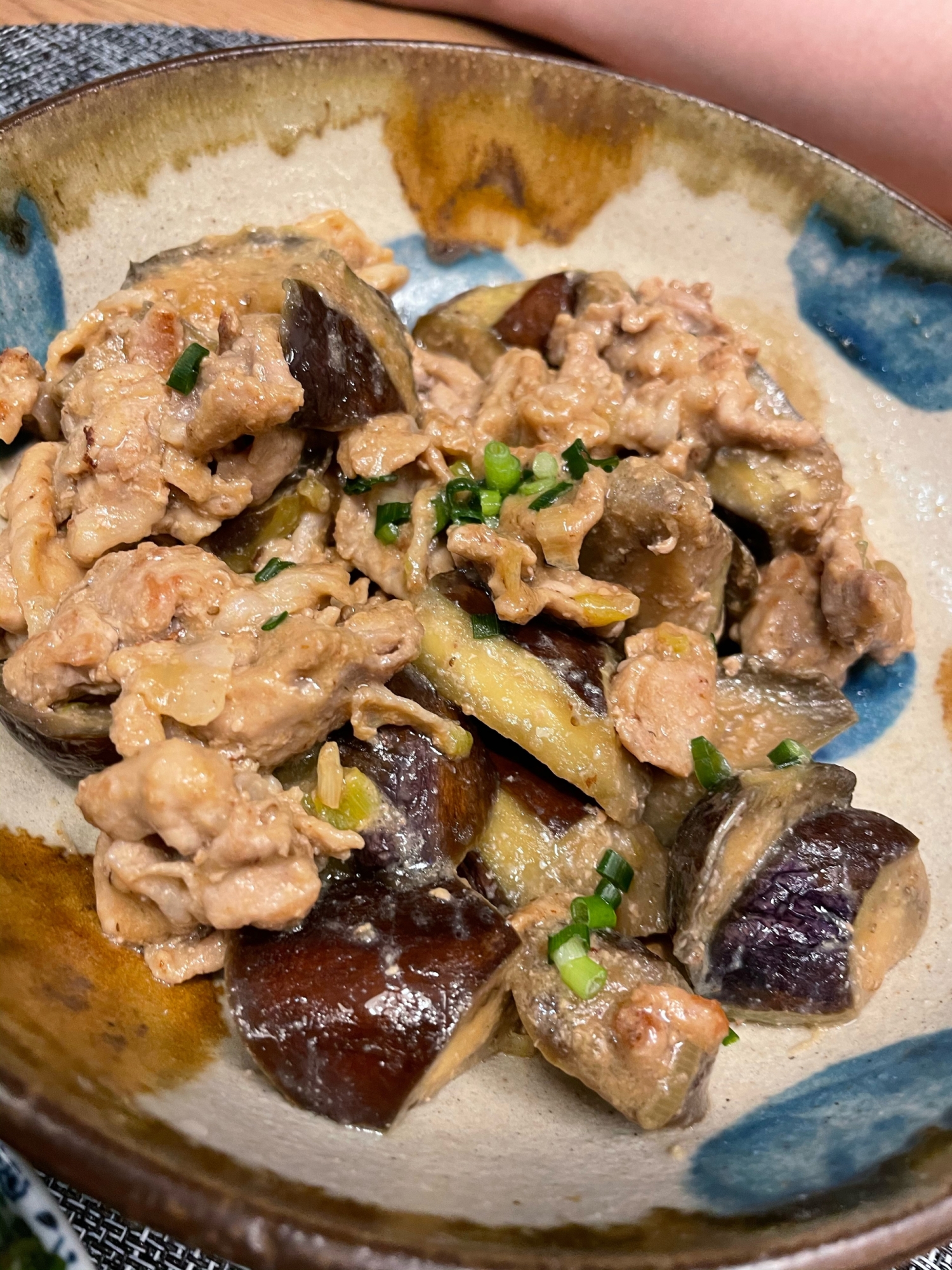 茄子と豚こま肉の味噌炒め