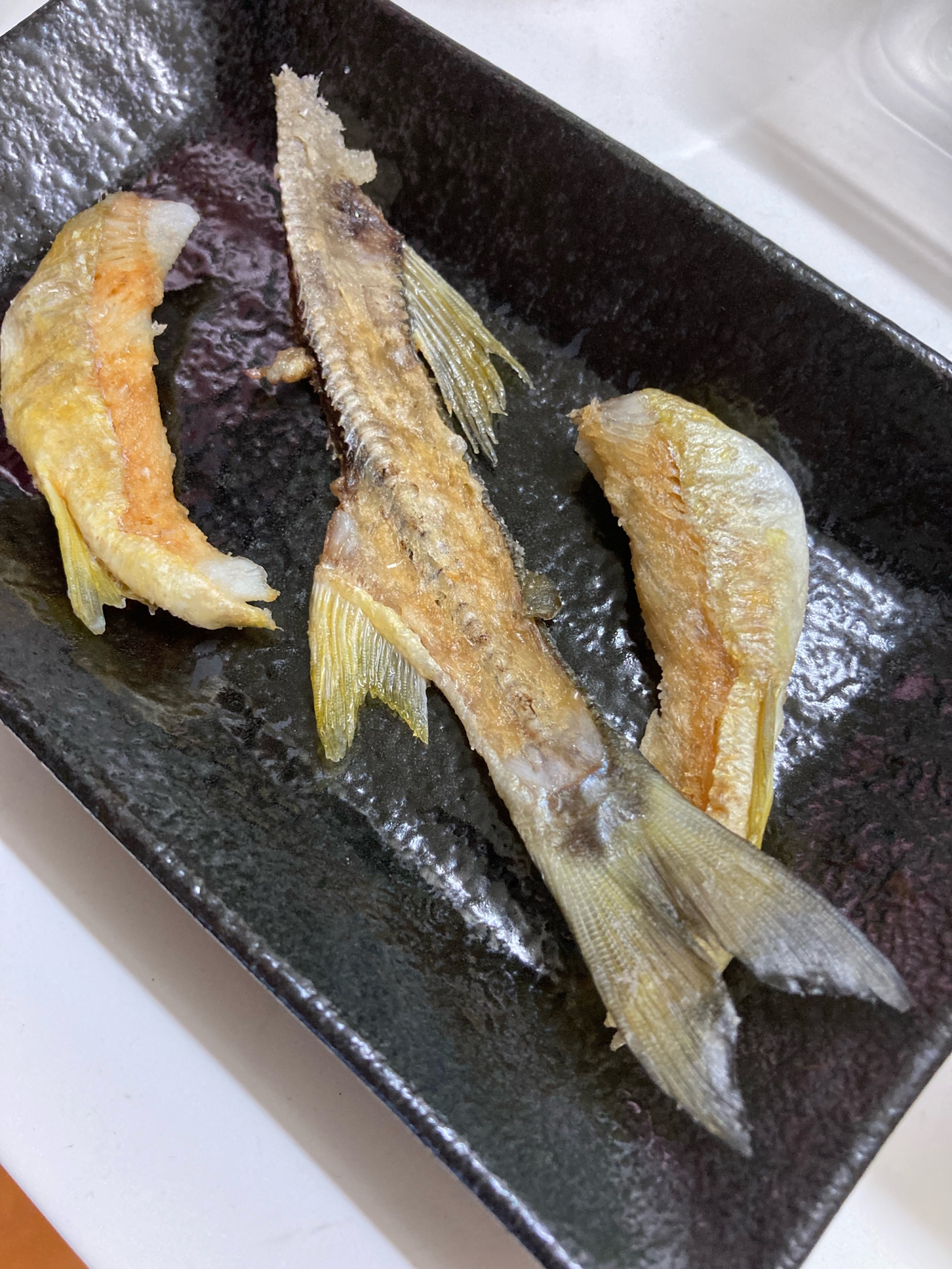 レンジで簡単　魚の骨煎餅