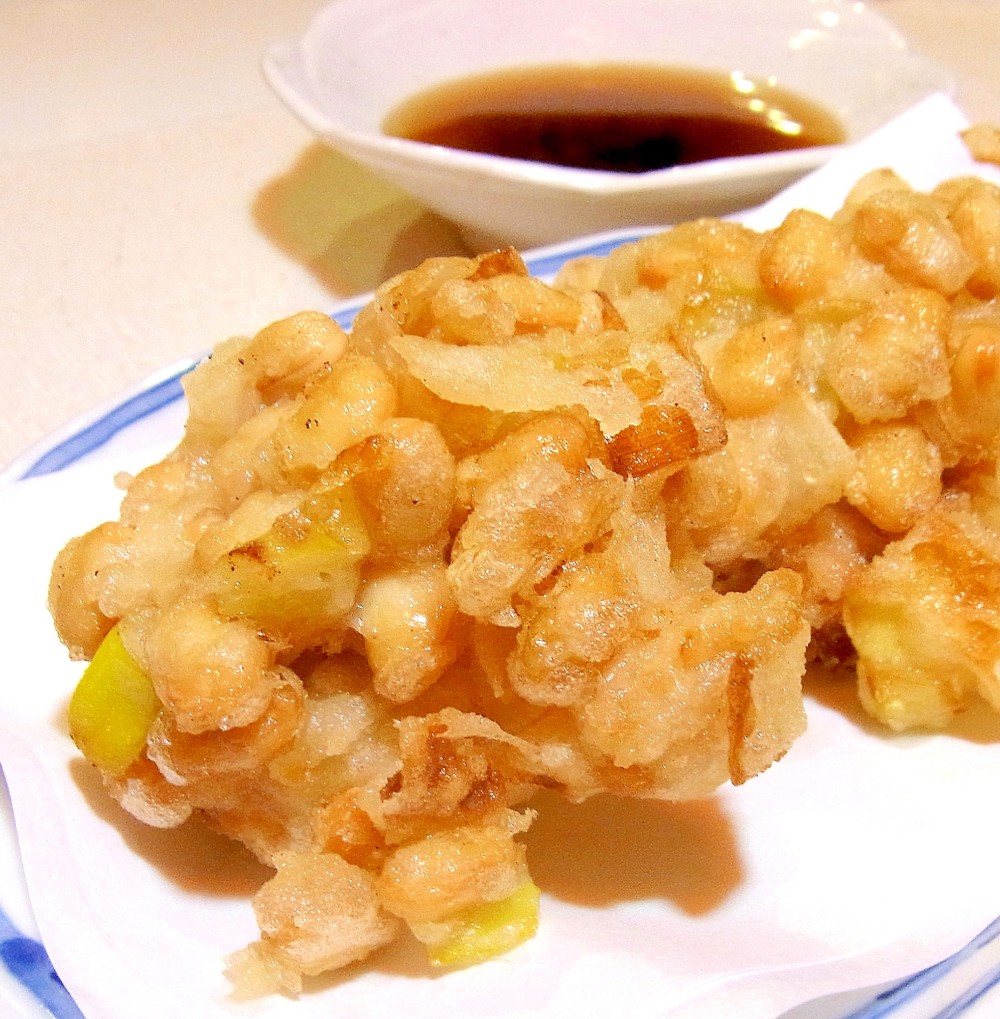 大豆と豚肉の天ぷら
