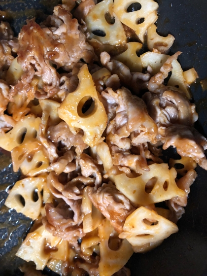 【幼児食】親子で豚肉とれんこんの甘酢炒め