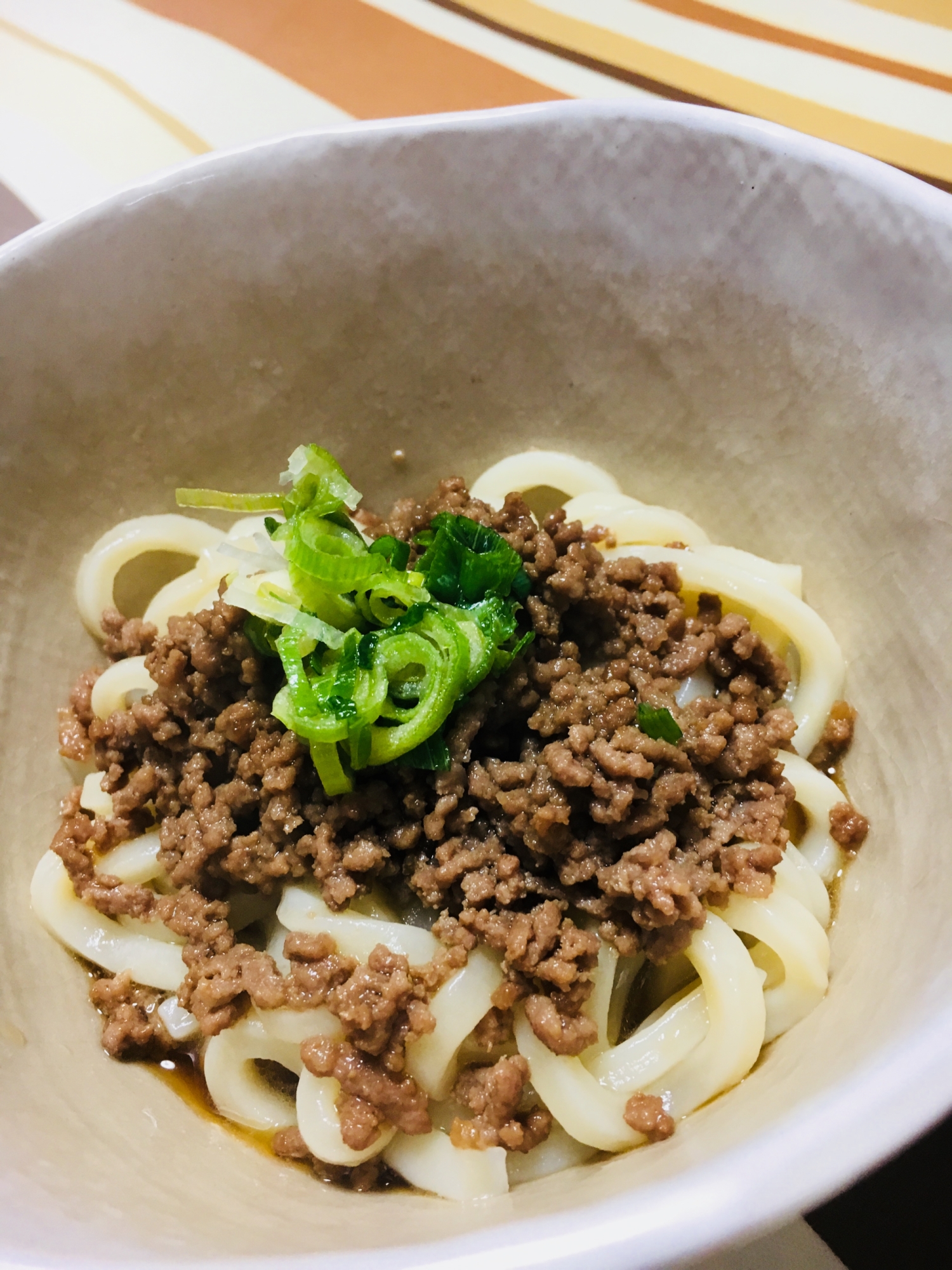 即席！甘辛そぼろぶっかけうどん♪