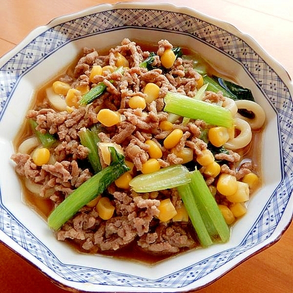 まな板なし６分！？合い挽きでも❤美味しい肉うどん♪