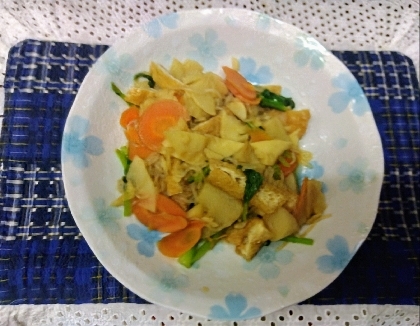 旬の筍とかつお菜の煮物