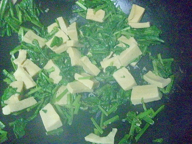 コーヤと菜っ葉の炒め煮