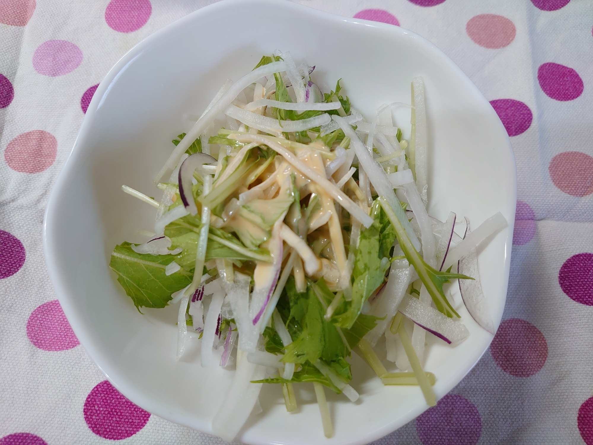 大根サラダとマヨ醤油ドレッシング