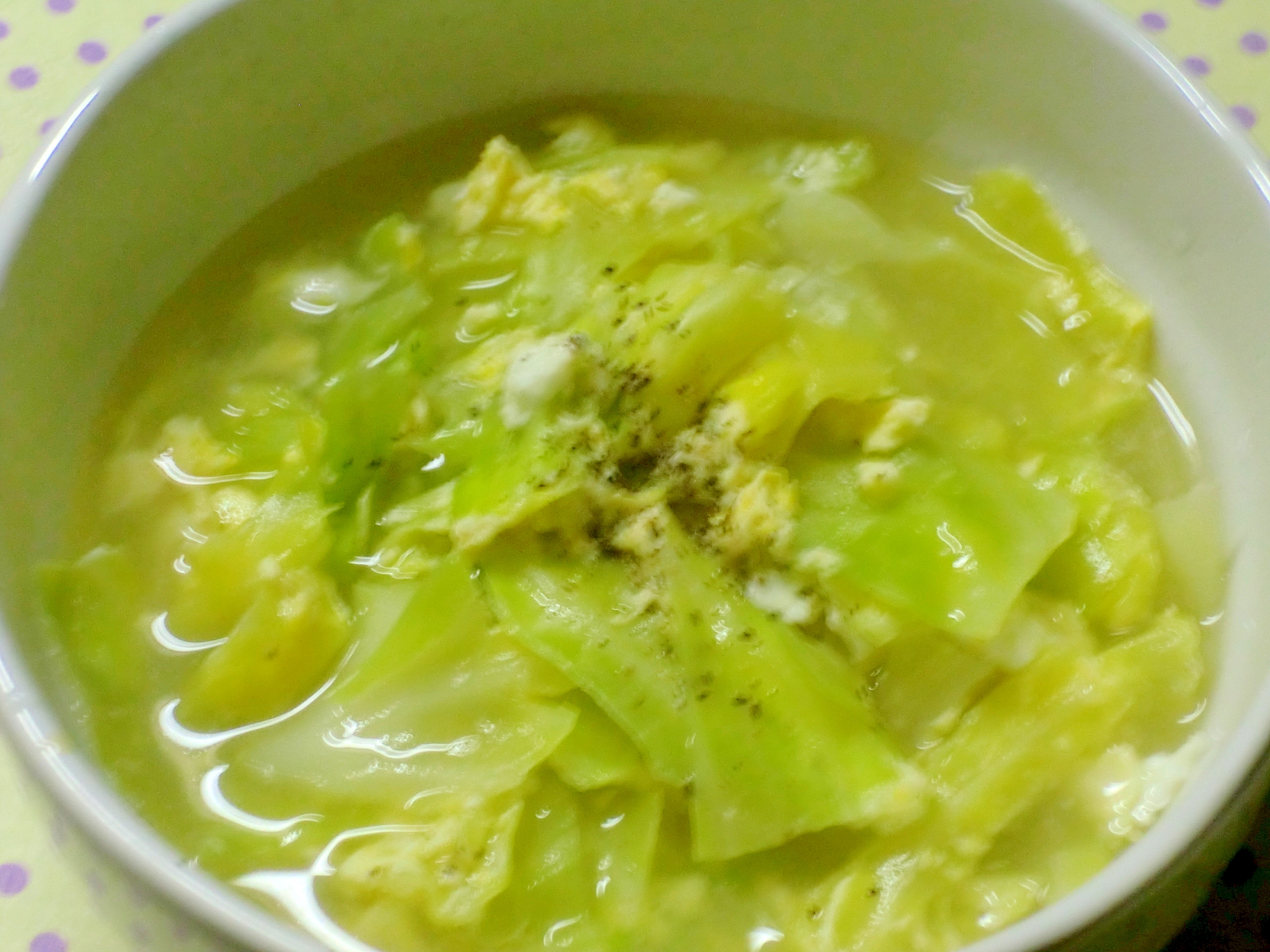 春キャベツの中華風スープ