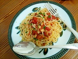 サバトマトパスタ　　我が家で人気　簡単