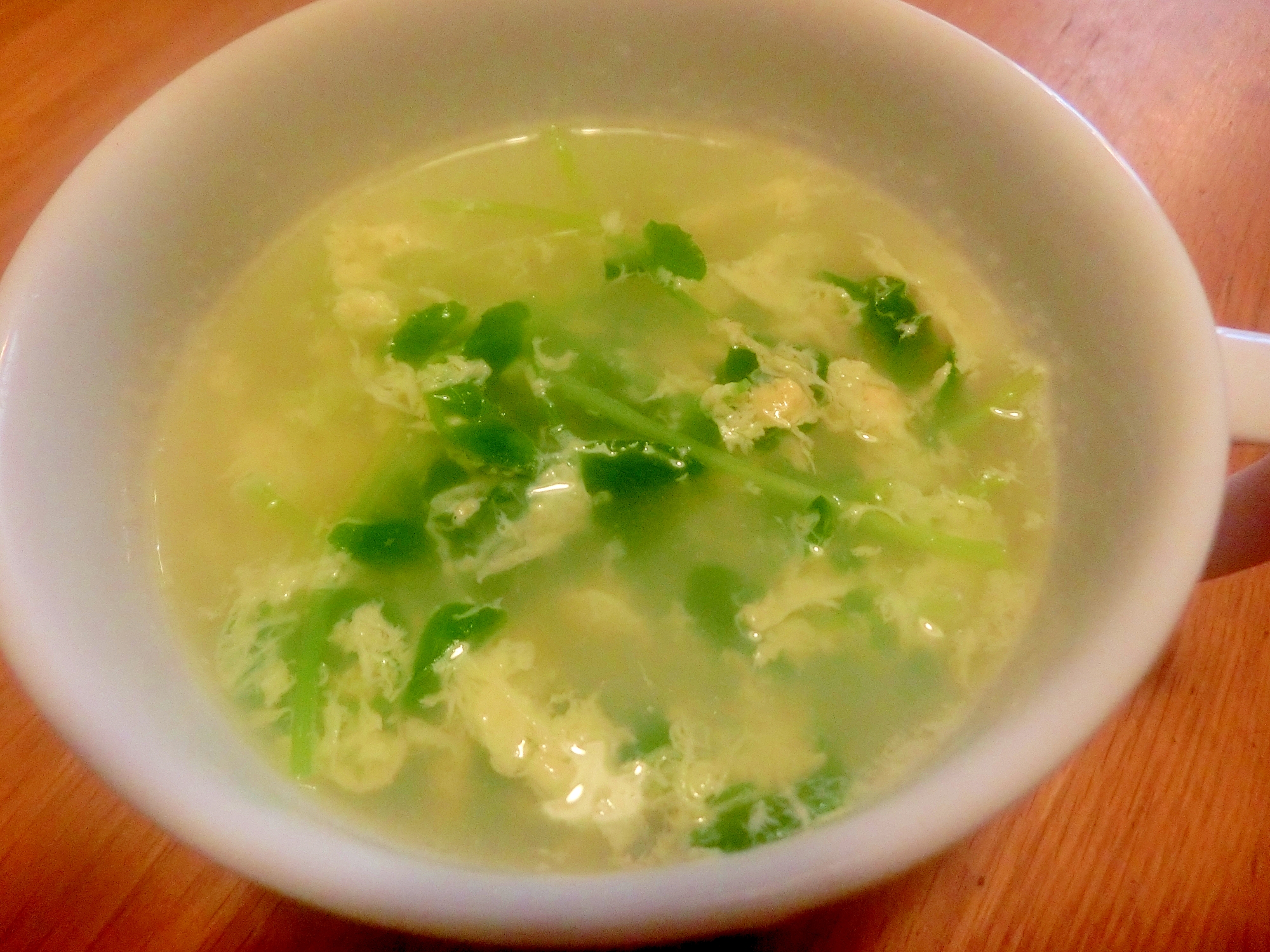 豆苗のたまご中華スープ