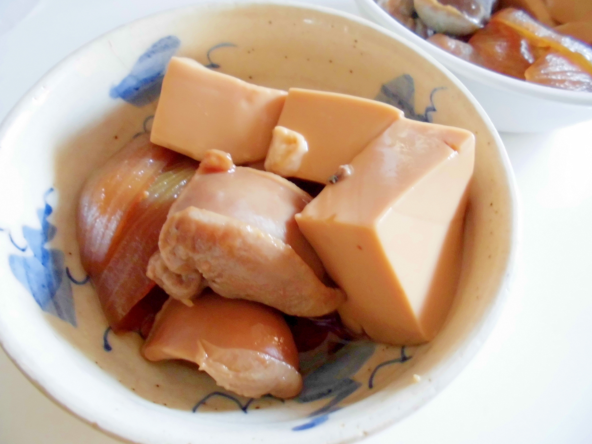 鮭白子と豆腐と玉ねぎのすき煮風