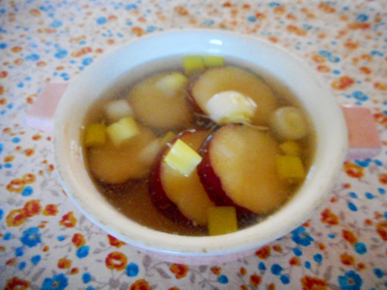 さつま芋のネギ生姜スープ