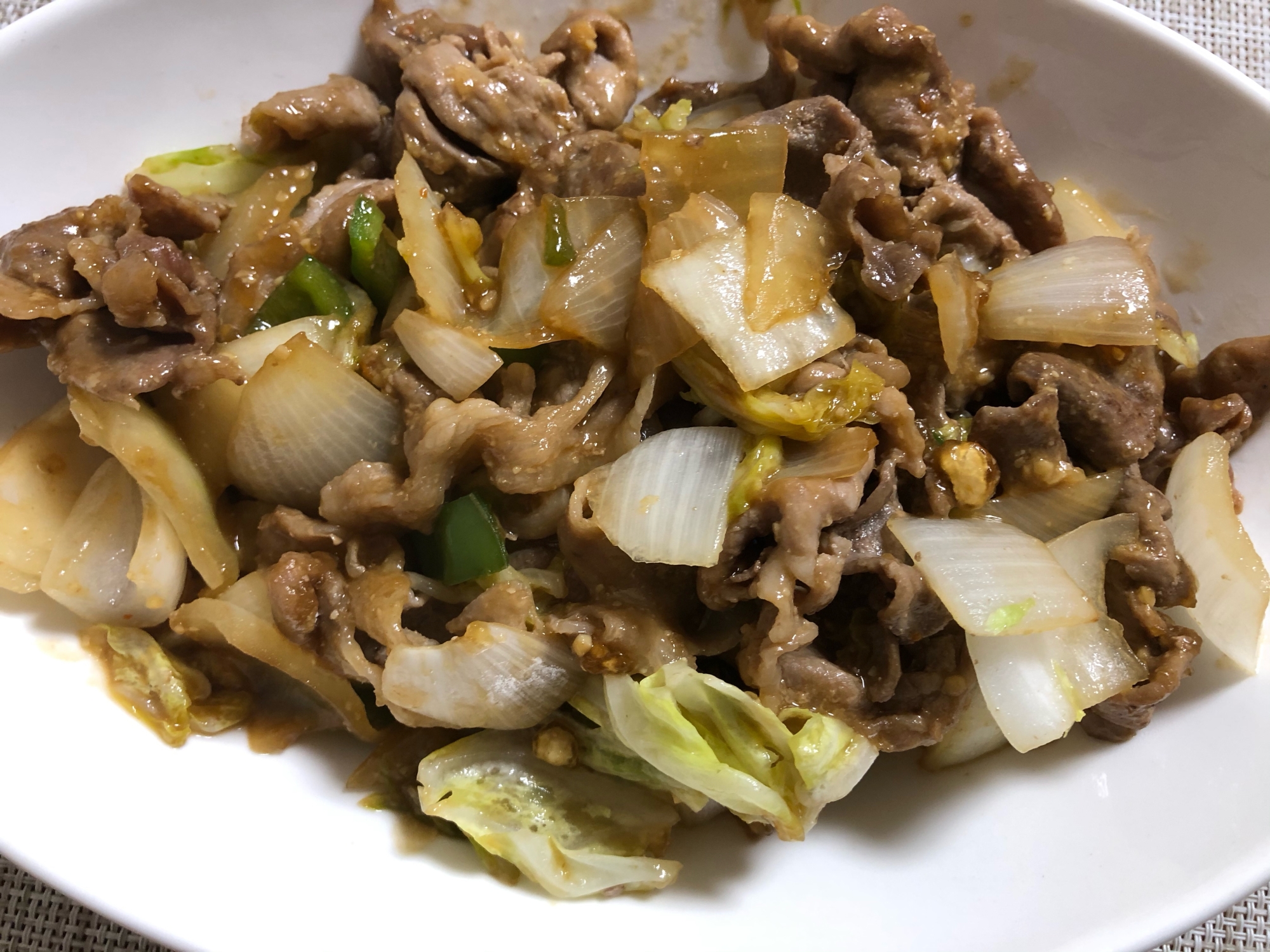 3種野菜と牛肉の中華風炒め