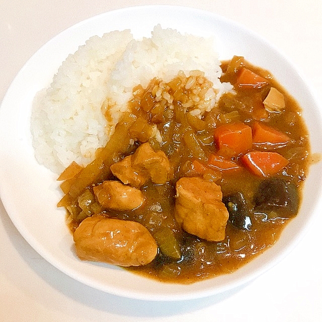 パプリカと茄子の♪和風ささみチキンカレー