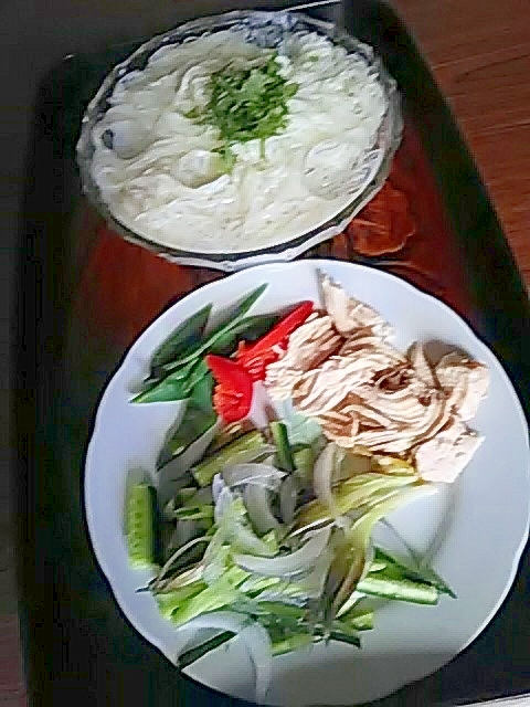 茹で鶏&野菜のヘルシー素麺セット