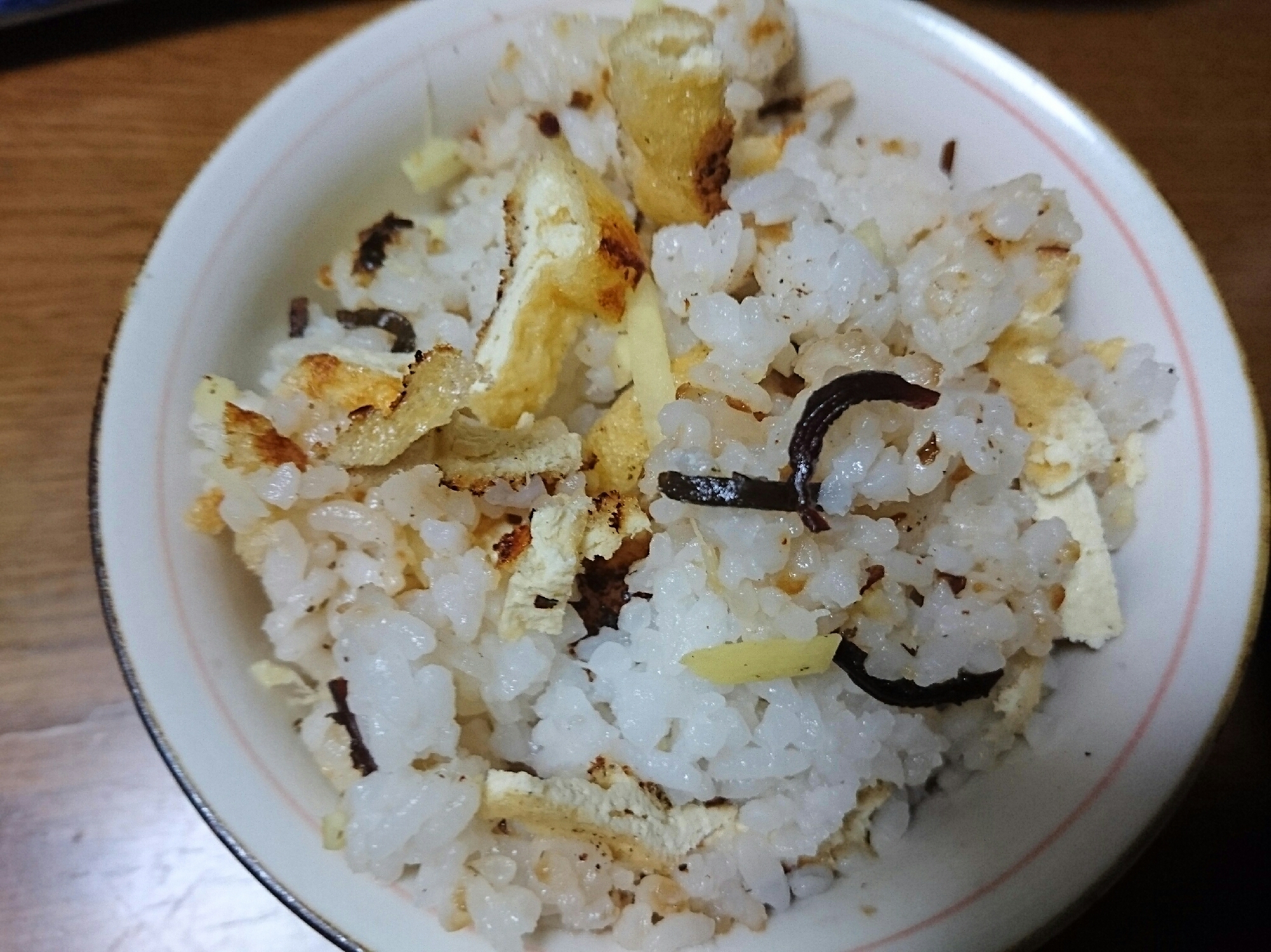 しょうがたっぷり焼油揚げ混ぜご飯