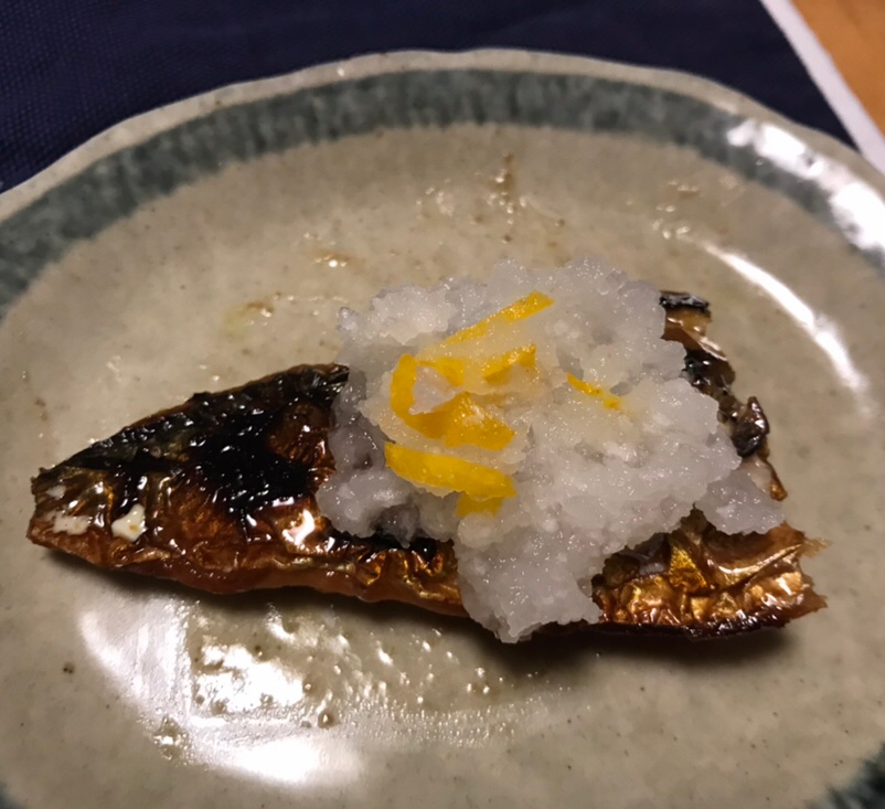 柚子おろしのせ塩鯖焼き