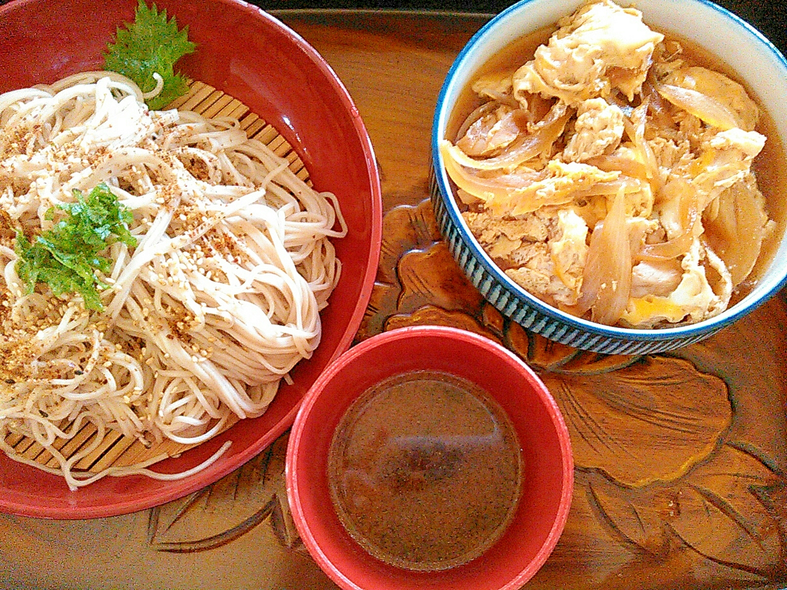 親子煮☆蕎麦