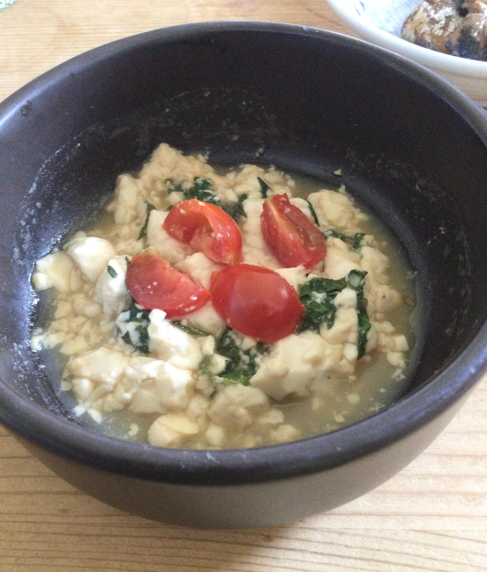 豆腐ミニトマト大葉の煮物♪