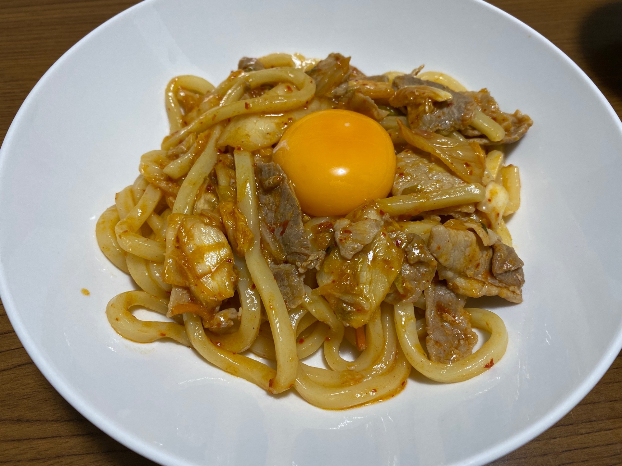 豚キムチ焼きうどん