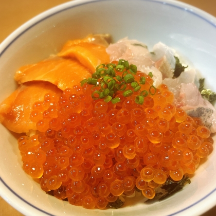 【お祝いに】サーモンといくらの親子丼