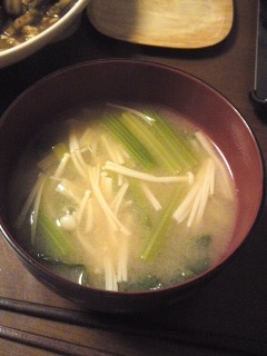えのきと小松菜の味噌汁