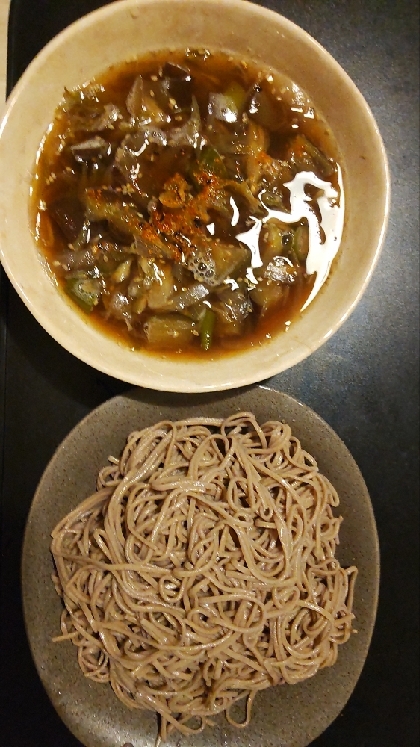 きのことみょうがの冷やしつけ蕎麦