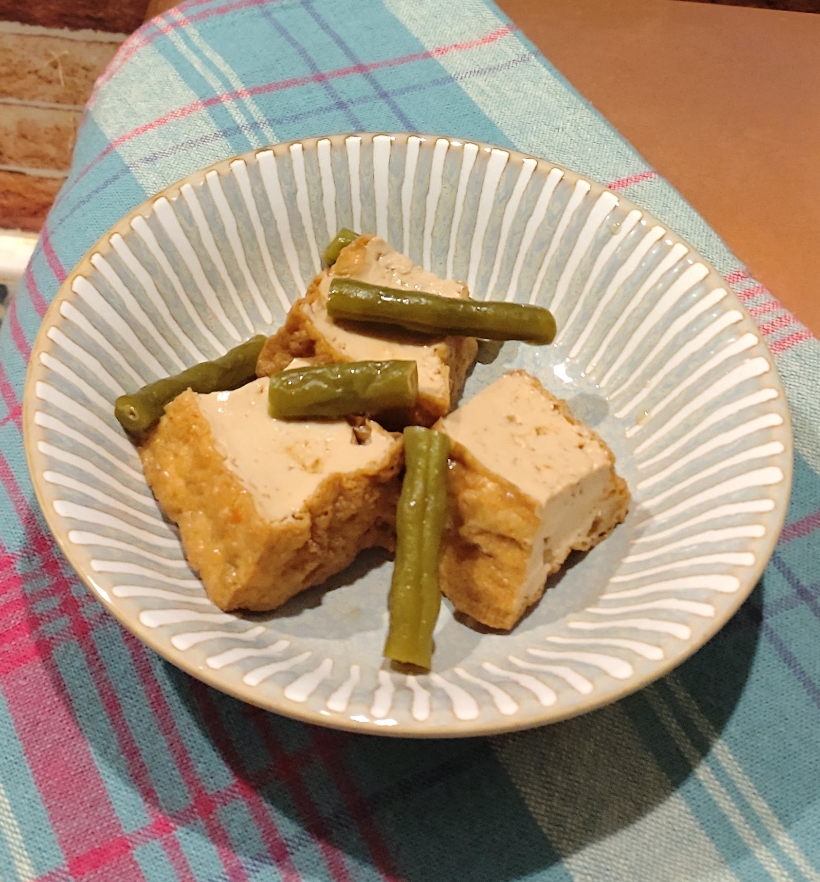 いんげんと厚揚げのピリ辛煮