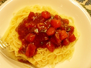 クラッシュ！冷製トマトスパゲティ