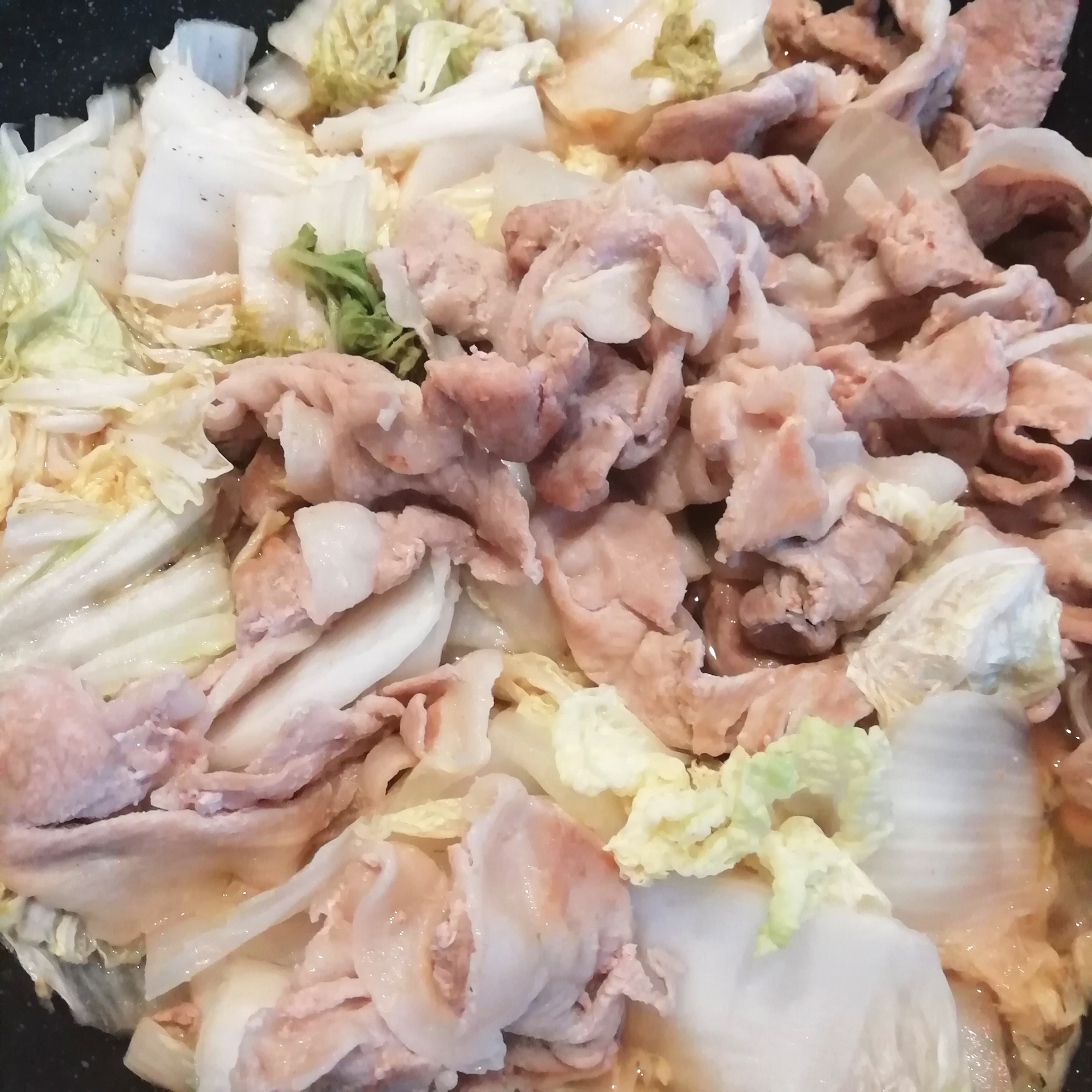 【フライパン】白菜と豚肉のポン酢煮【簡単】
